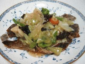 カレイの野菜あんかけ