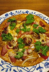 タイ風カレーのピザ