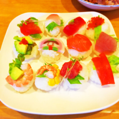 雛祭りのてまり寿司の写真