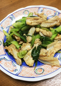 鳥軟骨と青梗菜の炒め