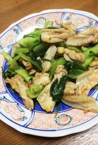鳥軟骨と青梗菜の炒め