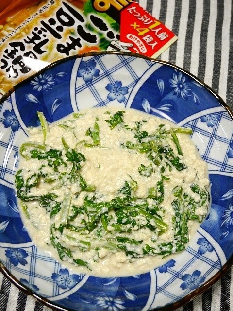簡単！春菊の豆腐ソース(白和え風)の画像