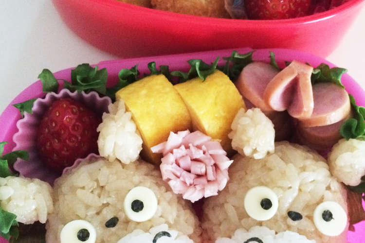 トトロ キャラ弁 麺つゆのおにぎり レシピ 作り方 By Maco Rmj クックパッド