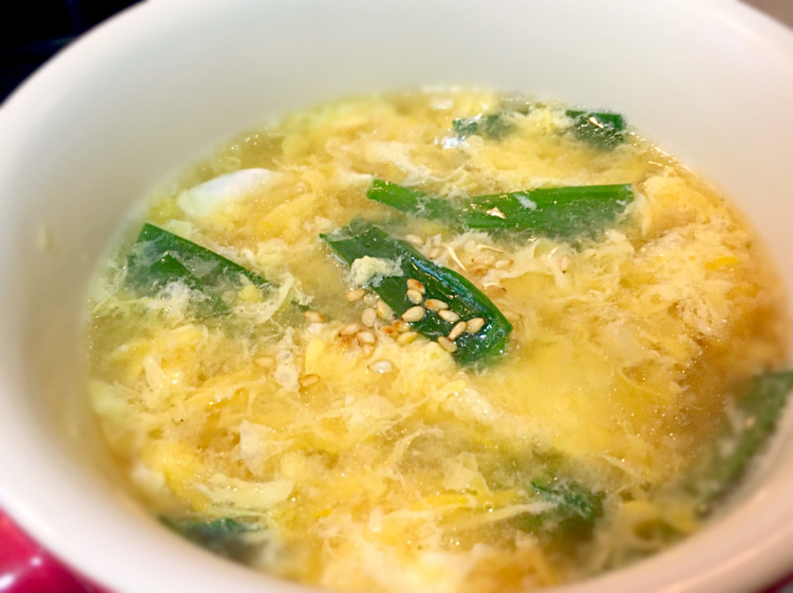 ふわふわたまごの簡単ニラ玉スープの画像