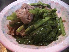 小松菜と豚肉の生姜炒めの画像