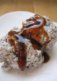 黒蜜で食べる❤　ごま豆腐アイス