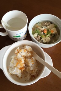 離乳食後期(10か月)☆混ぜご飯とスープ