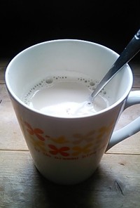 豆乳はちみつココナツオイルの温ドリンク。