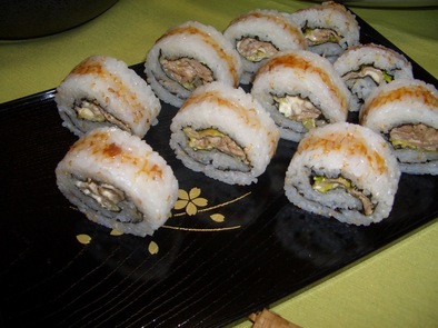 生姜焼きロール寿司の写真