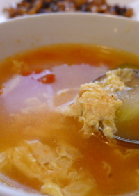 朝も夜もトマトと卵ときゅうりの中華スープ