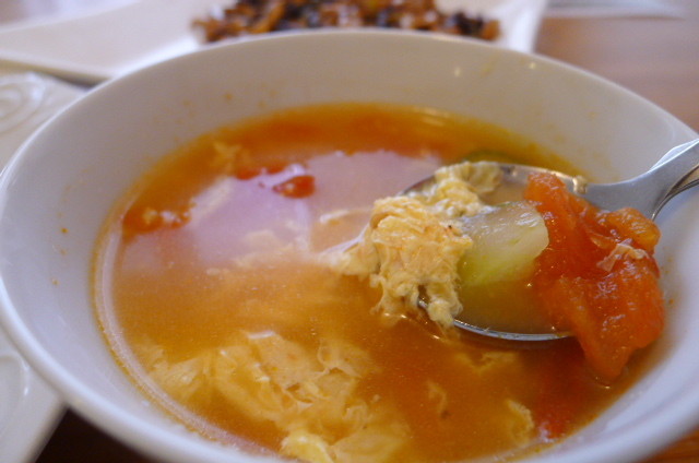 朝も夜もトマトと卵ときゅうりの中華スープの画像