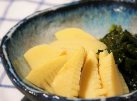 鶏味塩 de 若竹煮(竹の子とわかめ)