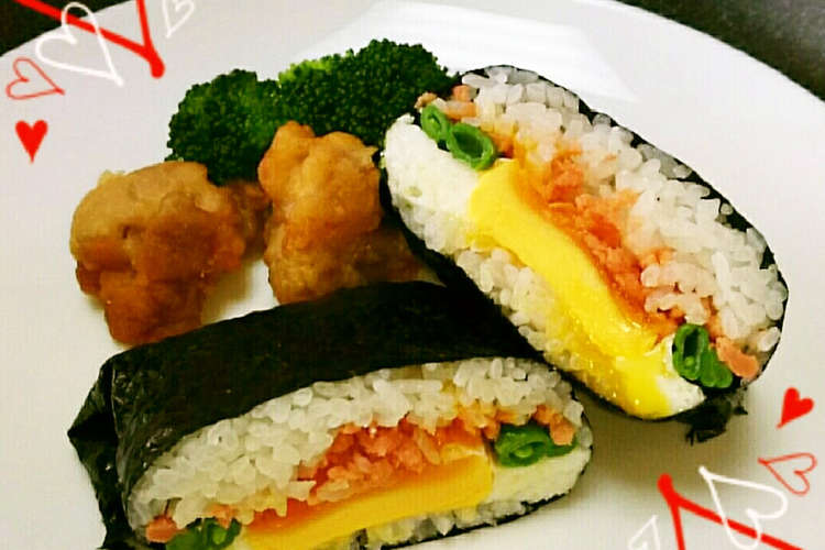 鮭フレーク 厚みのある 簡単おにぎらず レシピ 作り方 By しじみ24 クックパッド