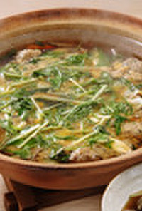 肉団子とごぼうの和風卵とじ鍋