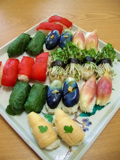 ヘルシー！野菜づくしの握り寿司☆の写真