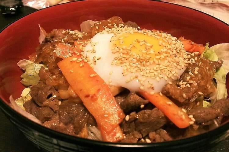 コストコのプルコギでチャプチェ丼 レシピ 作り方 By やましょー クックパッド