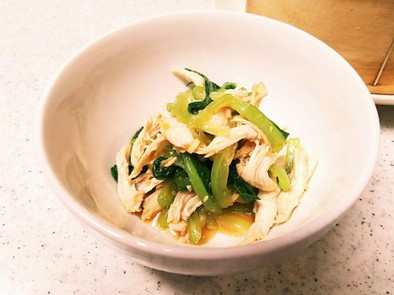チンゲン菜とささ身の中華風和え物の写真