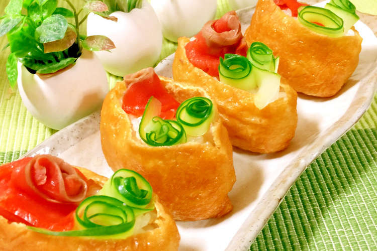 １０分で お花のくるくるオープンいなり レシピ 作り方 By Mooooooog クックパッド 簡単おいしいみんなのレシピが352万品