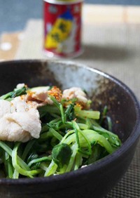 豚バラ肉で壬生菜の簡単煮浸し