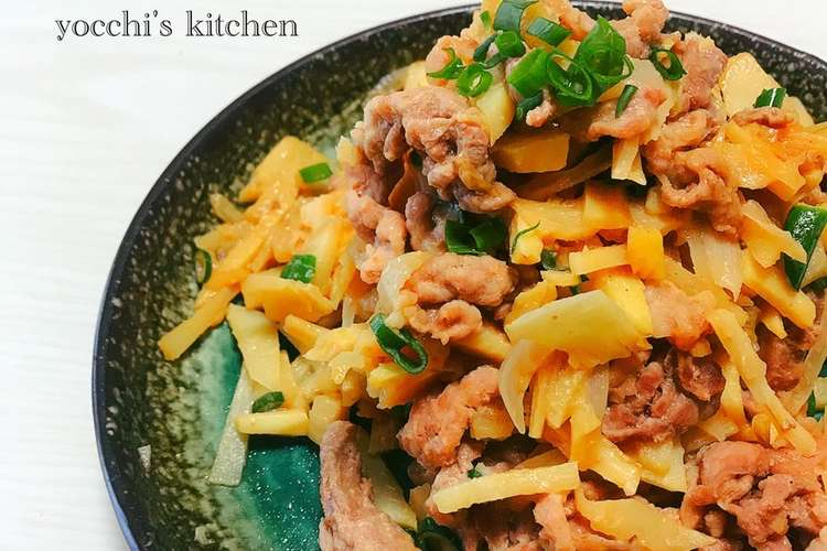 簡単 筍と新玉ねぎと豚肉の甘味噌炒め レシピ 作り方 By よちよちよ クックパッド 簡単おいしいみんなのレシピが357万品