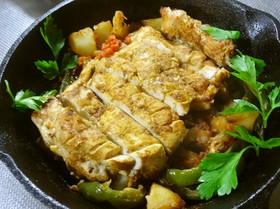 ふっくら香ばし♪カレー風味のチキン焼き