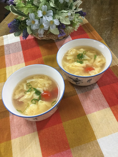 プチトマトと卵のスープ♡の写真