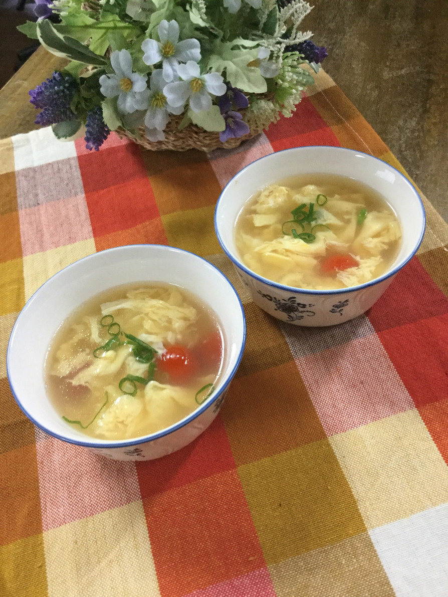 プチトマトと卵のスープ♡の画像