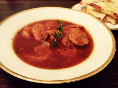 海老のトマト煮スープ風シチューの写真