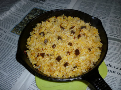 イシスキで新生姜の醤油漬けのパラパラ炒飯の写真