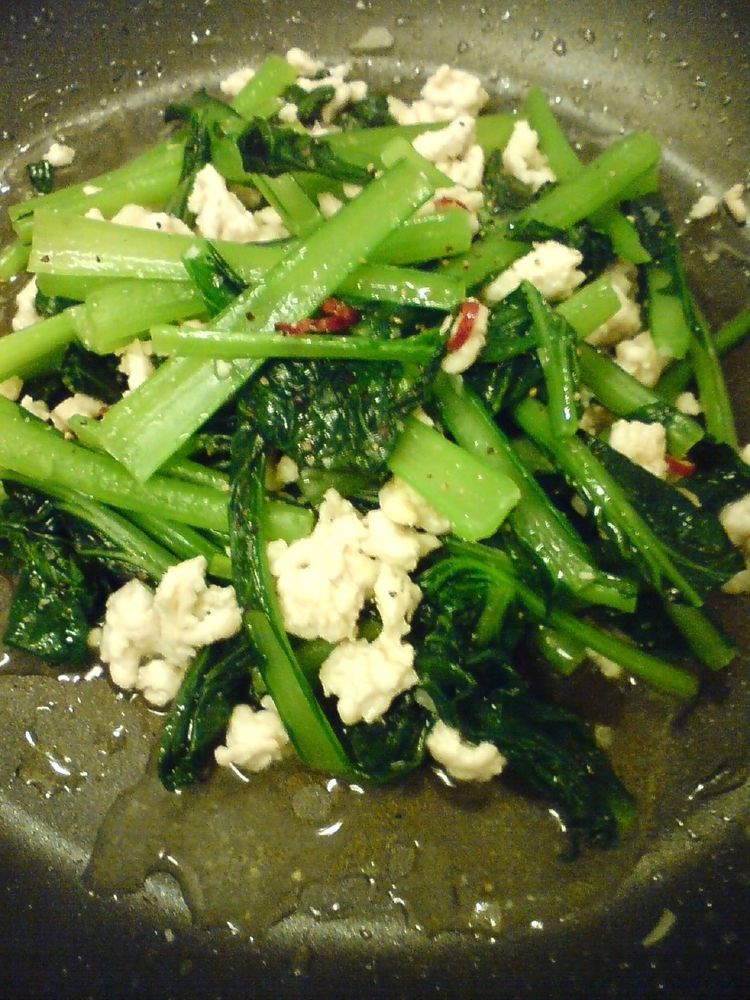 小松菜のイタリアンな炒め物の画像