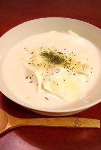 レンジで簡単！チーズと豆腐と豆乳のスープ