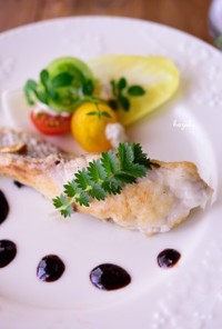 白身魚のソテー　バルサミコ梅ソース
