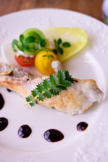 白身魚のソテー　バルサミコ梅ソースの画像