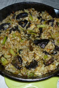 イシスキで生椎茸と小松菜のパラパラ炒飯