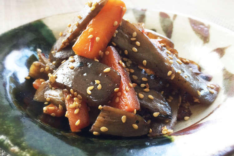 ごぼうコンニャク甘辛煮 レシピ 作り方 By よこ耳ねこ クックパッド 簡単おいしいみんなのレシピが359万品