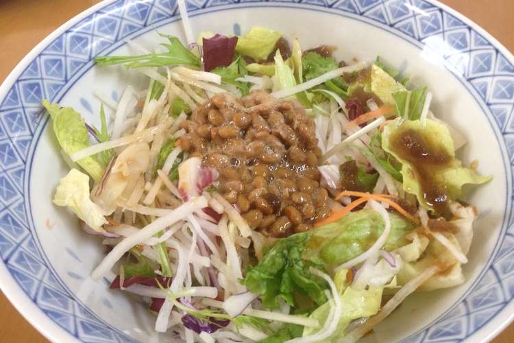 こんにゃく麺のスゴうま納豆サラダ レシピ 作り方 By 桃的美しき日々 クックパッド 簡単おいしいみんなのレシピが356万品