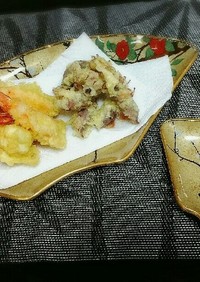 海老の天ぷらとホタルイカの天ぷら