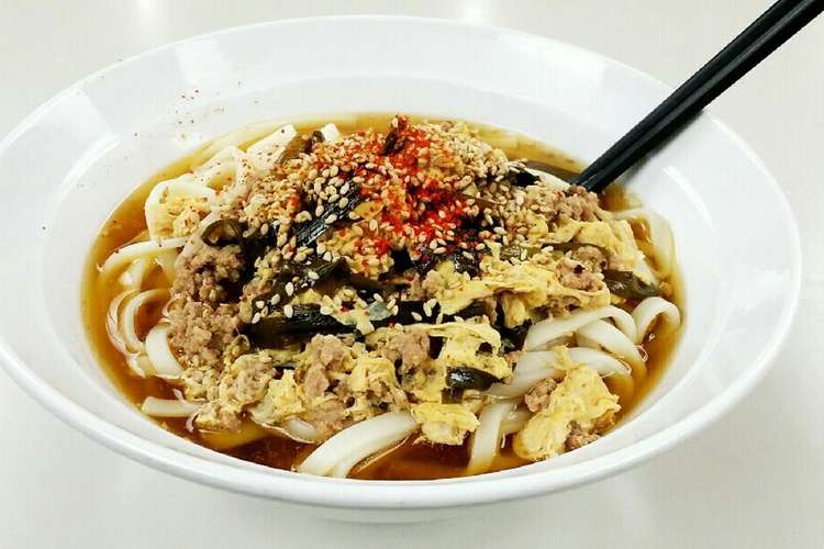 ニラ玉スープうどん レシピ 作り方 By 食当4班 クックパッド