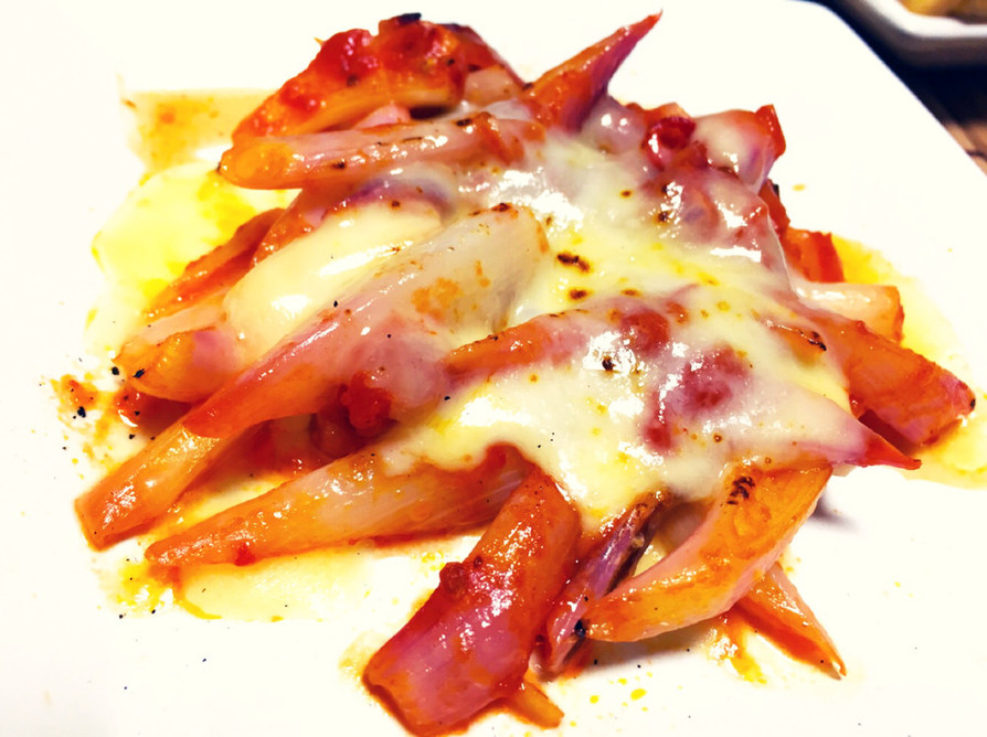 らっきょうのトマトソースチーズ焼きの画像