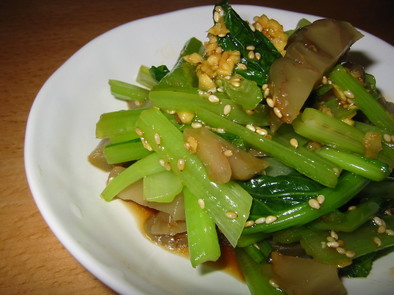 小松菜とザーサイのナムルの写真