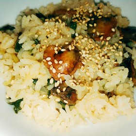 赤貝の缶詰で炊き込みごはん