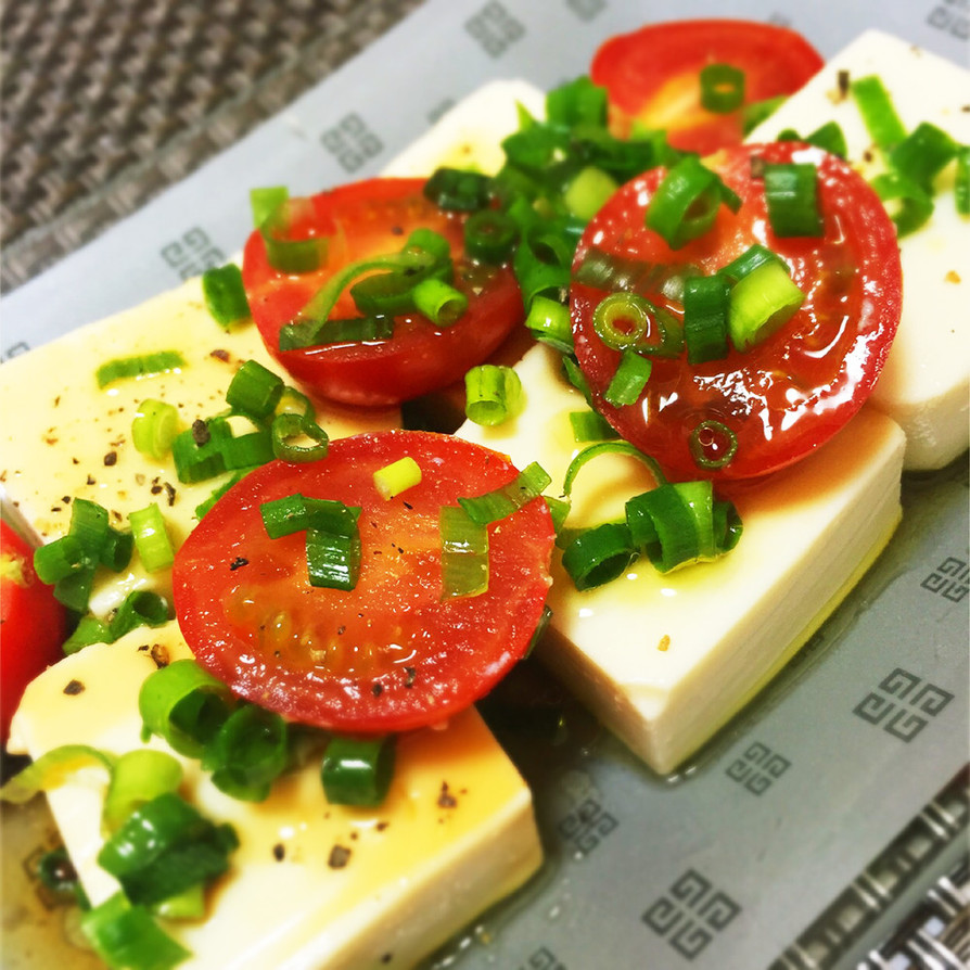 簡単♡豆腐とミニトマトの和風カプレーゼの画像
