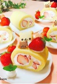 簡単♡米粉のふわふわロールケーキ