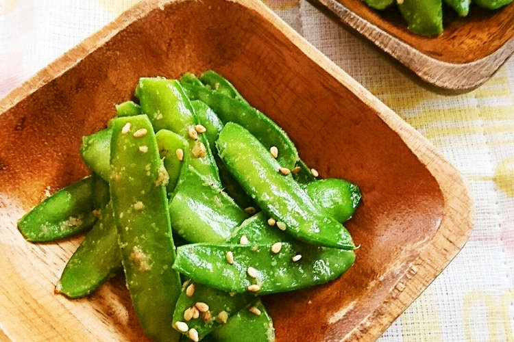 レンジで簡単 きぬさやの胡麻和え レシピ 作り方 By ゆぅゅぅ クックパッド 簡単おいしいみんなのレシピが372万品