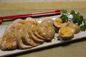焼肉のたれで簡単鶏チャーシュー(レンジ)