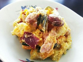 かぼちゃとさつま芋の豆サラダ