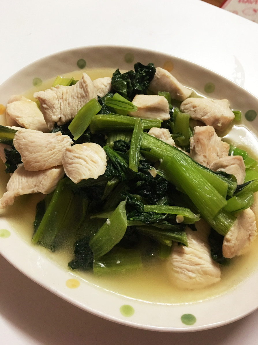 鶏胸肉と小松菜の中華炒めの画像