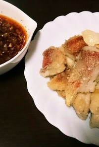 冷凍赤魚の竜田揚げ～玉ねぎのタレで～