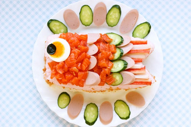 こどもの日に☆簡単こいのぼり寿司の写真