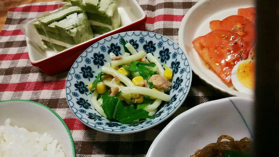 水菜とマカロニ☆あっさりツナサラダ☆の画像